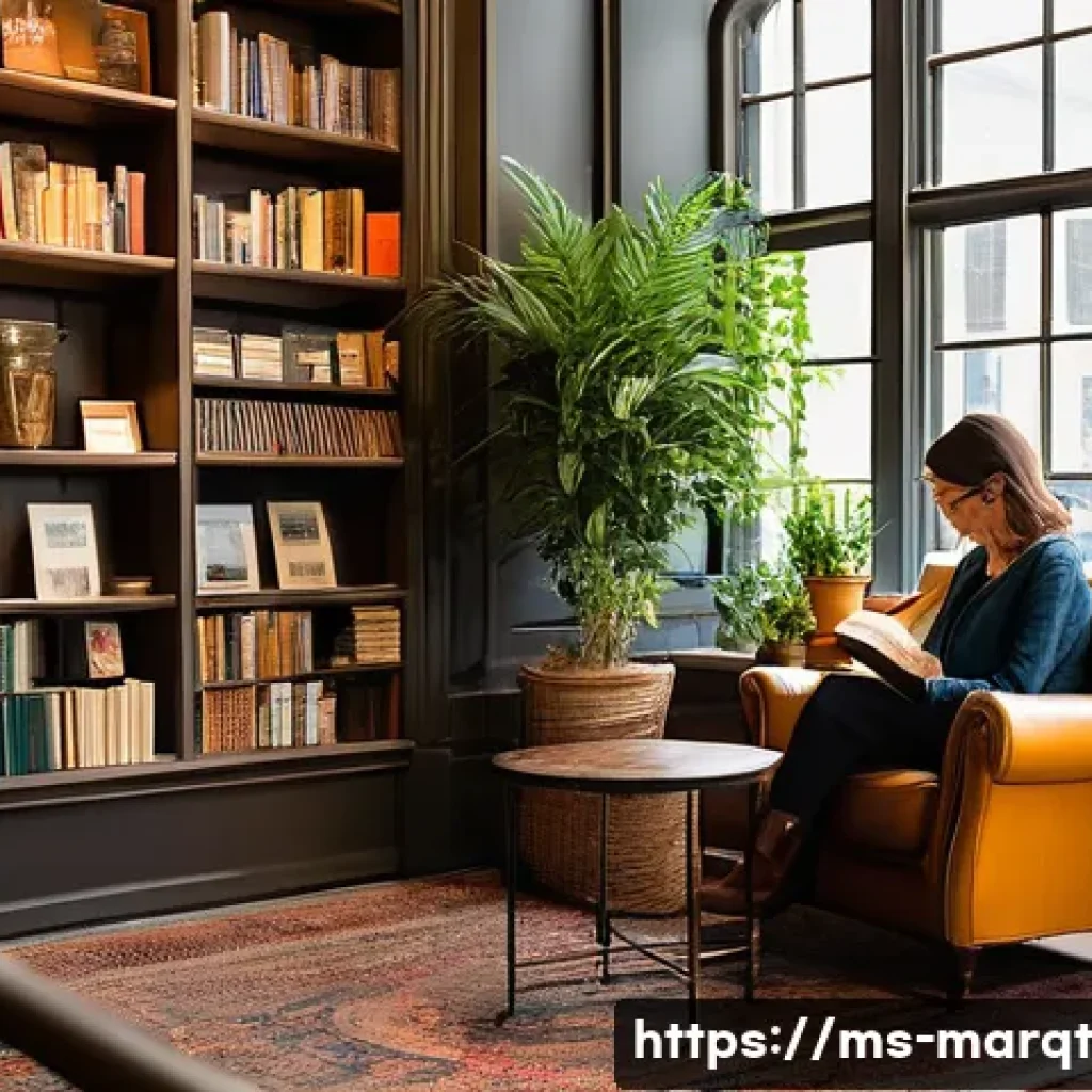 향기 마케팅의 측정 가능한 효과 - Cozy Bookstore & Coffee Corner**
A warm and inviting scene inside a charming bookstore that doubles ...