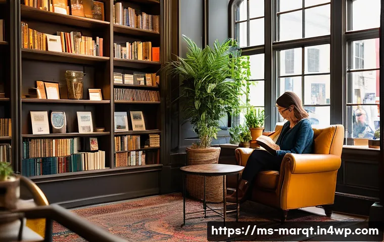 향기 마케팅의 측정 가능한 효과 - Cozy Bookstore & Coffee Corner**
A warm and inviting scene inside a charming bookstore that doubles ...