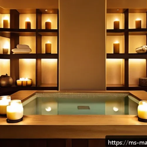 Home 17 향기 마케팅을 위한 시장 조사 방법 - A cozy, warmly lit boutique spa interior emphasizing the soothing scent of vanilla. The scene includ...